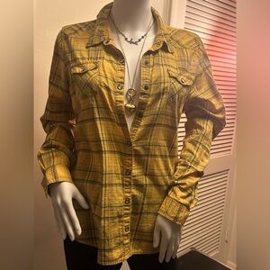 Mossimo Supply Co. Yellow Plaid Shirt